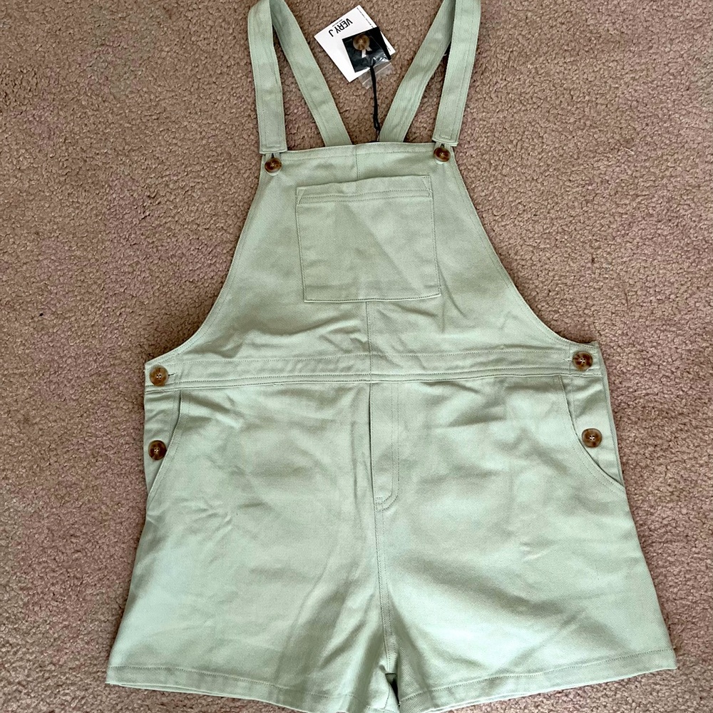 Mint Denim Overalls